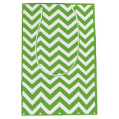 Lente groen & wit chevron bruiloft verjaardag medium cadeauzakje (Voorkant)