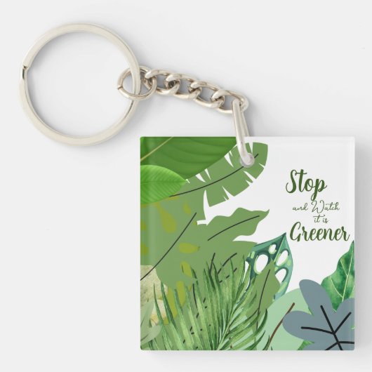 Lente Groene Blad Sleutelhanger (voorkant)