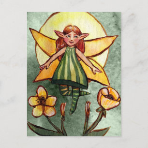 Lente Groene Fee Briefkaart