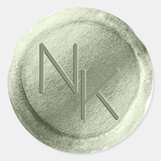 Lente Groene Folie Wax Seal Monogram Sticker (Voorkant)