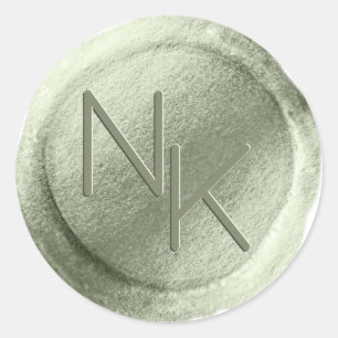 Lente Groene Folie Wax Seal Monogram Sticker
