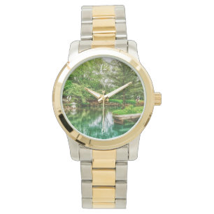 Lente groene reflecties horloge
