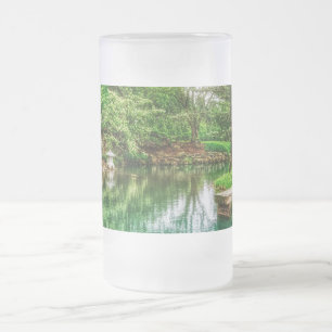 Lente groene reflecties matglas bierpul