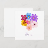 Lente Harmonie - Gevarieerd Watercolor Bloemenboek Kaart (Voorkant / Achterkant)