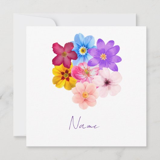 Lente Harmonie - Gevarieerd Watercolor Bloemenboek Kaart (Voorkant)