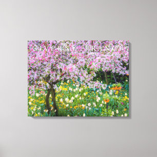 Lente in Claude Monets tuin Canvas Afdruk