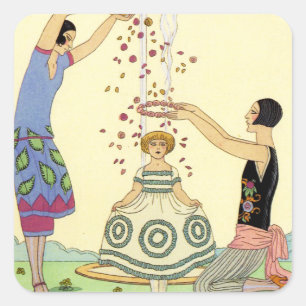 Lente in Frankrijk Art Deco Stickers