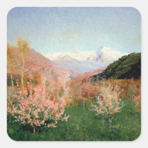 Lente in Italië, 1890 Vierkante Sticker