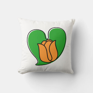 Lente in liefde - Oranje Tulpen Kussen