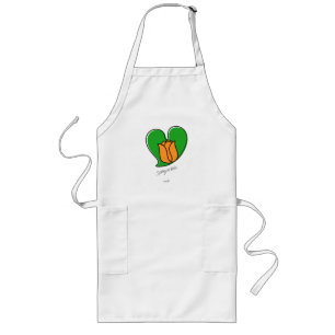 Lente in liefde - Oranje Tulpen Long Apron Lang Schort