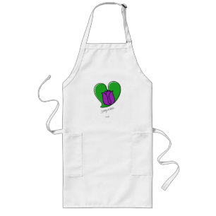 Lente in liefde - Paarse Tulpen Long Apron Lang Schort