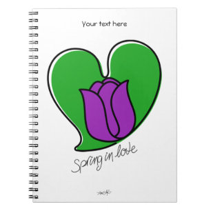 Lente in liefde - Paarse Tulpen Notitieboek