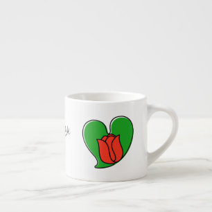 Lente in liefde - Rode tulpen espressokopje Espresso Kop
