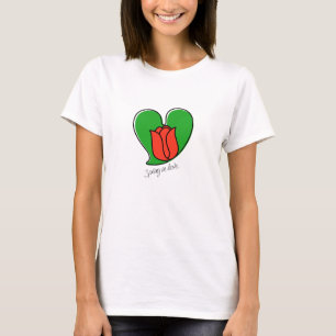 Lente in liefde - Rode Tulpen T-Shirt