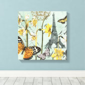 lente in Parijs gespannen canvas Afdruk (Insitu (Houten vloer))