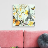 lente in Parijs gespannen canvas Afdruk (Insitu (Woonkamer))