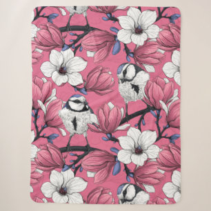 Lente in roze sherpa deken