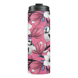 Lente in roze thermosbeker