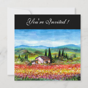 LENTE IN TUSCANIË, helder rood roze geel blauw Kaart