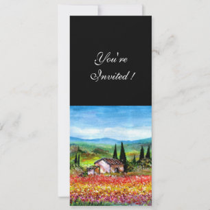 LENTE IN TUSCANIË, helder rood roze geel blauw Kaart