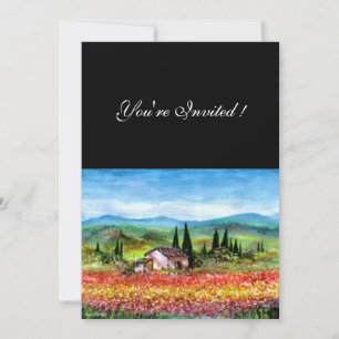 LENTE IN TUSCANIË, helder rood roze geel blauw Kaart