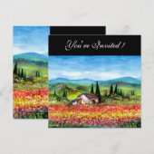 LENTE IN TUSCANJE, helder rood roze geel blauw Kaart (Voorkant / Achterkant)