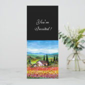 LENTE IN TUSCANJE, helder rood roze geel blauw Kaart (Staand voorkant)