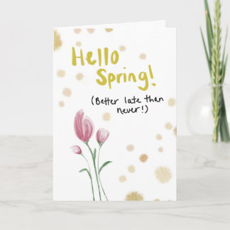 Lente is begonnen, Wenskaart Vaarwel Winter Kaart