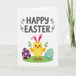 Lente kaart met vrolijk kuiken