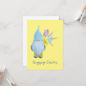 Lente kabouter Gelukkig Pasen Kaart (Voorkant / Achterkant in situ)