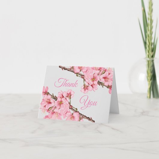 Lente kersen bloesems bedankkaart (Voorkant)