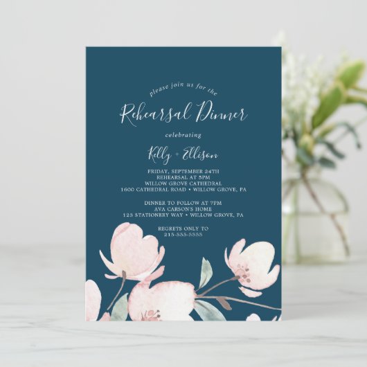 Lente Kersenbloesem | Marine Oefen Diners Kaart (Staand voorkant)