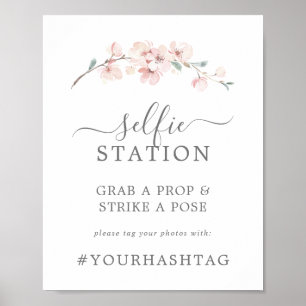 Lente Kersenbloesem Selfie Station Hashtag Bord Poster