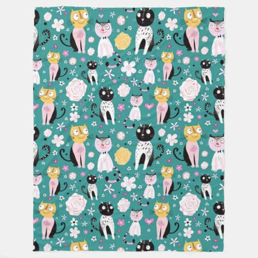 Lente Kitty Fleece Deken (Voorkant)