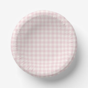Lente Klassieke Gingham Zacht Roze Papieren Kommen