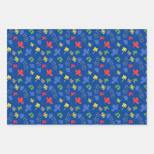 Lente Kleurrijk Bloemendoodle Loof Zijde Lint Inpakpapier Vel (Voorkant 2)