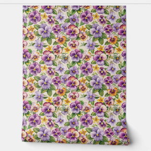 Lente kleurrijke viooltjes bloemen paarse bloemen behang
