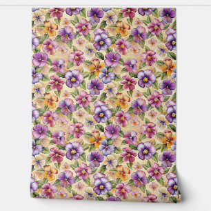 Lente kleurrijke viooltjes bloemen paarse bloemen behang