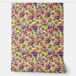 Lente kleurrijke viooltjes bloemen paarse bloemen behang