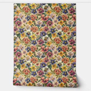 Lente kleurrijke viooltjes bloemen paarse bloemen behang