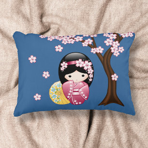 Lente Kokeshi Pop - Schattig Japans Geisha Meisje Decoratief Kussen