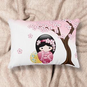 Lente Kokeshi Pop - Schattig Japans Geisha Meisje Decoratief Kussen