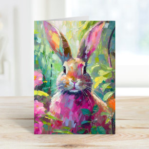 Lente Konijn Kleurrijke Moderne Abstracte Kunst Kaart