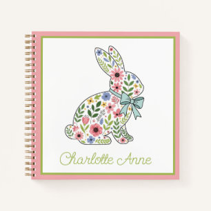 Lente Konijn Met Wilde Bloemen Persoonlijk Notitieboek