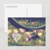 Lente Krokussen en Fiets Bedankt Card Briefkaart (Voorkant / Achterkant)