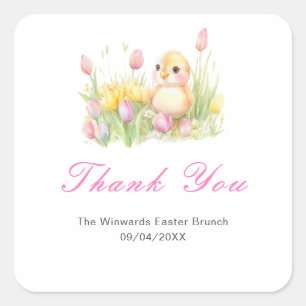 Lente Kuiken Pasen Brunch Vierkante Sticker