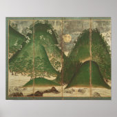 Lente-landschap met zon poster (Voorkant)