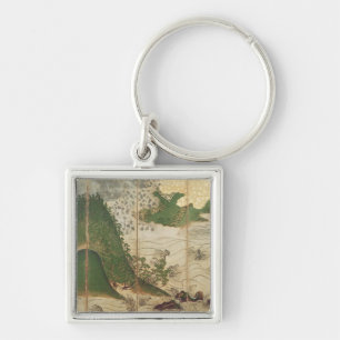 Lente landschap met zon sleutelhanger