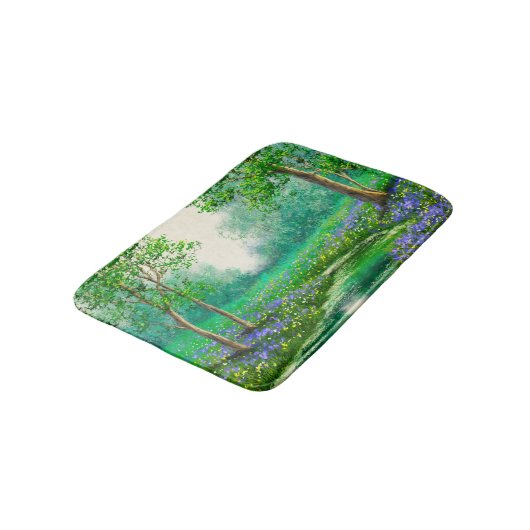 Lente landschap olieverfschilderij, bos. badmat (Gekanteld)