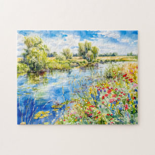 Lente langs de Havel Havelland Aquarel Stijl Legpuzzel